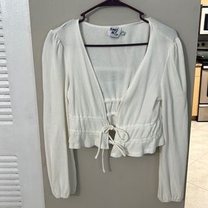 Princess Polly white front tie blouse